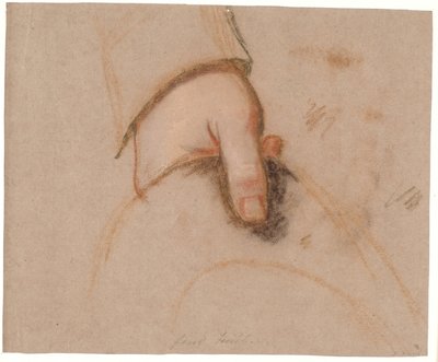 Estudio para el retrato de la familia Ryberg; la mano izquierda de Johan Christian Ryberg sosteniendo un sombrero de Jens Juel
