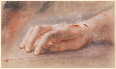 Estudio de una mano derecha para el retrato de la condesa Anna Joachima Danneskiold-Laurvigen de Jens Juel