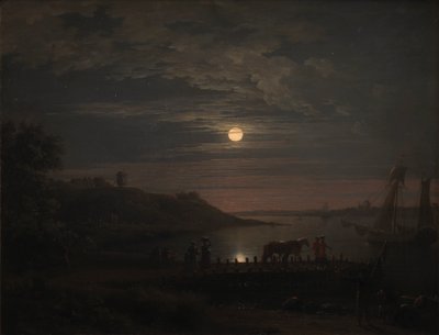 El cruce sobre el Pequeño Belt en Snoghøj. Salida de la luna de Jens Juel