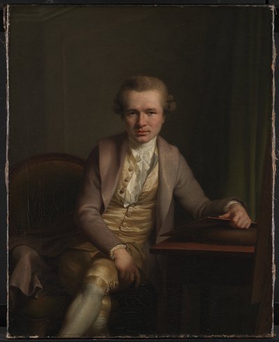 El grabador Johann Friderich Clemens en su mesa de trabajo de Jens Juel