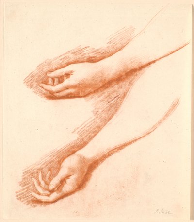 Dos Estudios del Antebrazo Izquierdo de una Mujer, el Superior Usado para el Retrato de la Familia Anker de Jens Juel