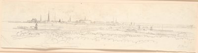 Vista de Copenhague desde la colina de Frederiksberg. Estudio de fondo para el retrato de Federico VI como príncipe heredero de Jens Juel