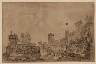 Vista de una ciudad italiana de Jens Petersen Lund