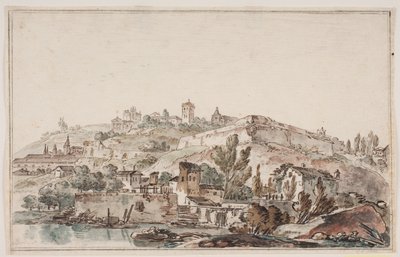 Perspectiva romana con muralla y iglesias de Jens Petersen Lund
