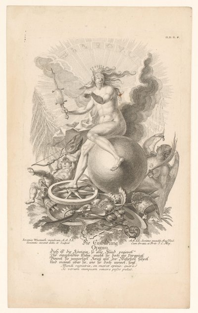 Alegoría de la Falsa Creencia (Opinio) Die Einbildung / Opinión (título sobre objeto) Alegorías (título de la serie) de Jeremias Wachsmuth