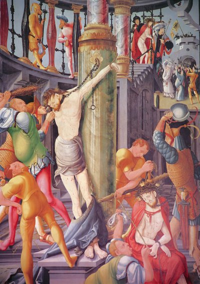 La burla de Cristo, del retablo de Herrenberg, 1521 de Jerg Ratgeb