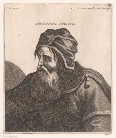 Retrato de Arquímedes Arquímedes Siracusa. (título en el objeto) Bustos de filósofos y reyes (título de serie) de Jerôme David (attributed to)