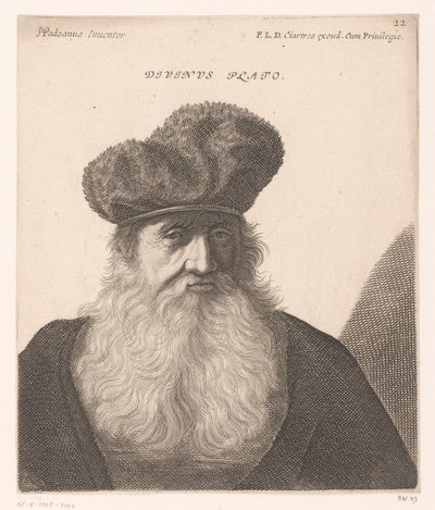 Retrato de Platón Divino Platón. (título en el objeto) Bustos de filósofos y reyes (título de serie) de Jerôme David (attributed to)