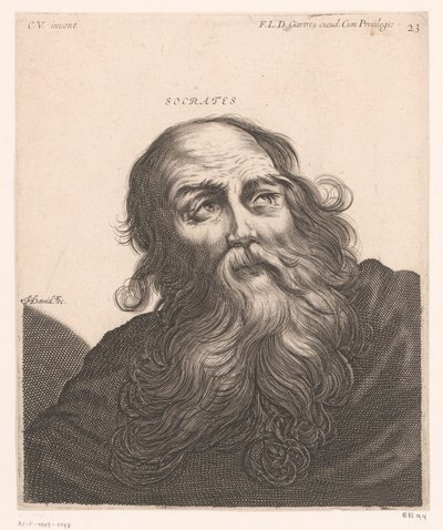 Retrato de Sócrates Sócrates (título sobre objeto) Bustos de filósofos y reyes (título de serie) de Jerôme David