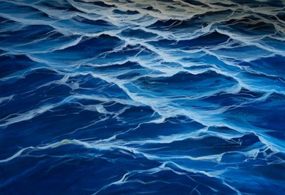Mar azul, 2020 (témpera sobre papel) de Jerome Glomaud