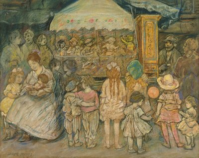 Carrusel, c.1924 (pastel sobre papel) de Jerome Myers