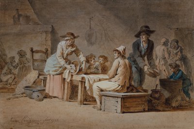 Una Familia Campesina en un Interior de Jerome Preudhomme