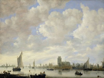 Vista del Merwede frente a Dordrecht de Jeronymus van Diest (II) (attributed to)