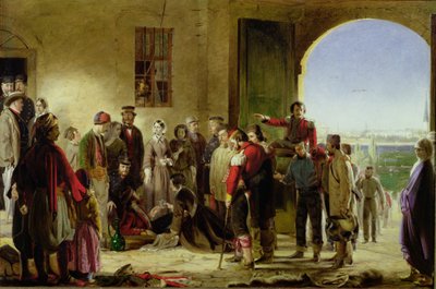 La misión de la misericordia: Florence Nightingale recibiendo a los heridos en Scutari de Jerry Barrett