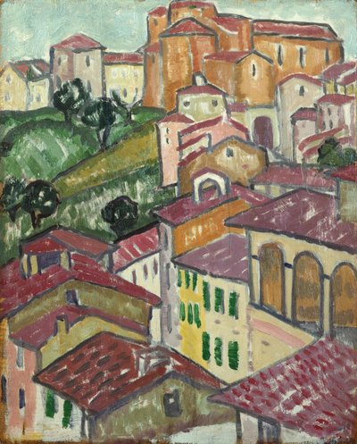 Un pueblo sienés (óleo sobre tabla) de Jessica Stewart Dismorr