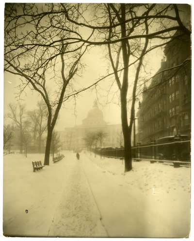 Casa del Estado en tormenta, Boston, EE.UU., c.1902-10 de Jessie Tarbox Beals