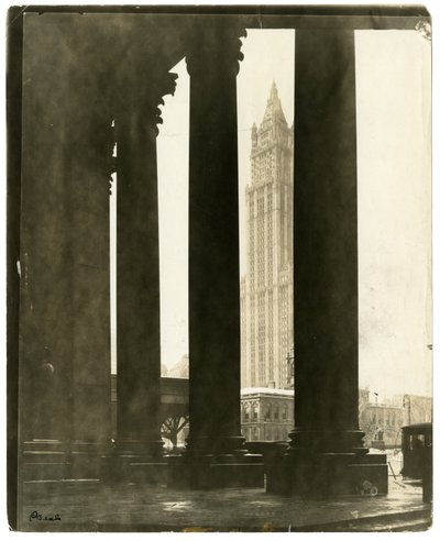 Edificio Woolworth, la torre construida con monedas de cinco y diez centavos, Nueva York, EE.UU., c.1914-40 de Jessie Tarbox Beals