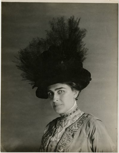 primer plano de sombrero emplumado, c.1905-18 de Jessie Tarbox Beals
