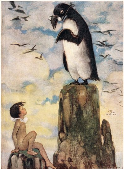 Y allí vio al último de los Gairfowl, ilustración de 