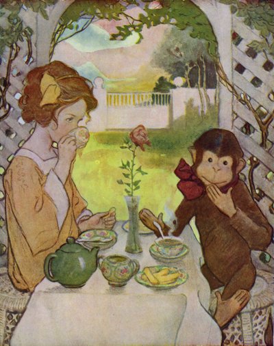 La bella y la bestia (litografía en color) de Jessie Willcox Smith