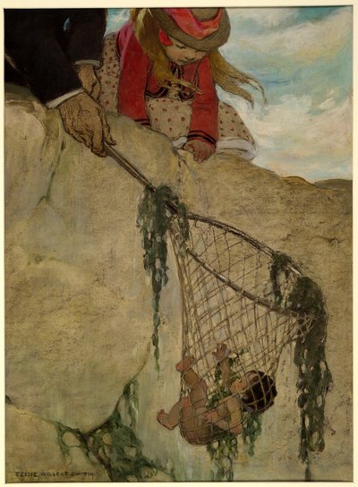 Sintió la red muy pesada, de The Water Babies de Charles Kingsley, pub. 1916 (litografía en color) de Jessie Willcox Smith