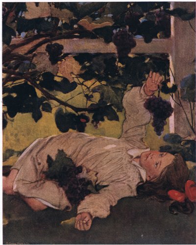 Sabía que podía comer uno cuando quisiera, así que no tenía prisa (litografía en color) de Jessie Willcox Smith