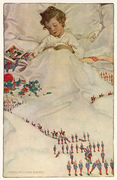 El país de la contraportada (litografía en color) de Jessie Willcox Smith