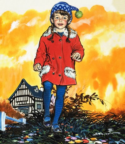 Chica con gorro (gouache sobre papel) de Jesus Blasco