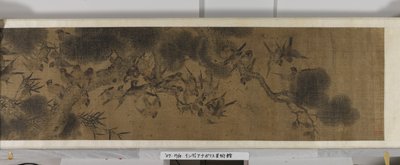 Cien pájaros (tinta y colores sobre seda) de Jiang (after) Tingxi