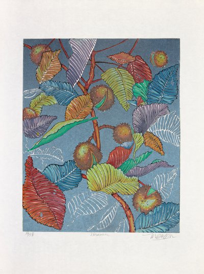 Otoño, 2019 (xilografía) de Jim Monson