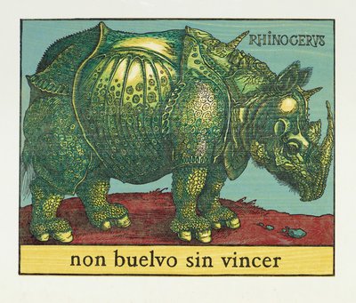 Green Rhino, 2007 (xilografía) de Jim Monson