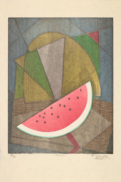 Pasteque, 2020 (xilografía) de Jim Monson