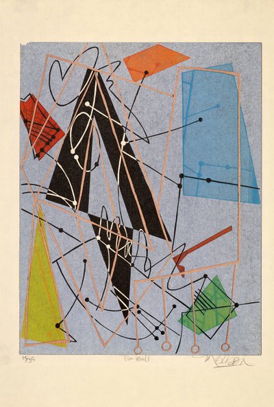 Pin Ball, 2015 (xilografía) de Jim Monson