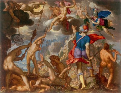 La batalla entre los dioses y los gigantes de Joachim Anthonisz Wtewael