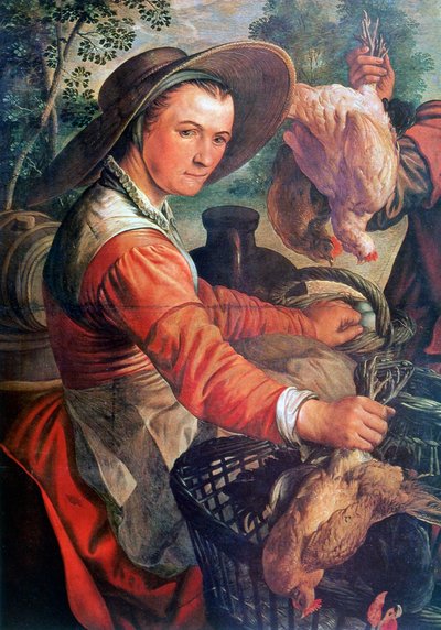 En el mercado, (detalle), c1550-1537 de Joachim Beuckelaer