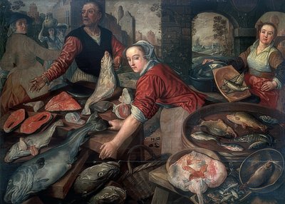 Mercado de pescado. 1570 de Joachim Beuckelaer