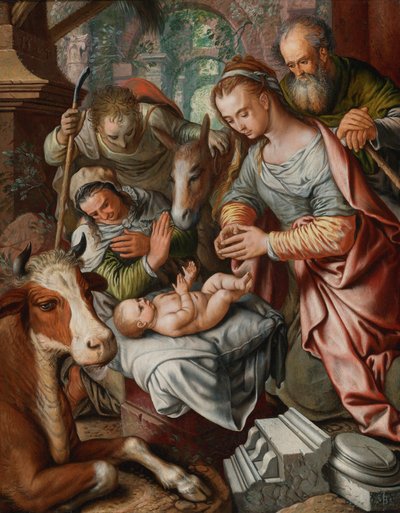Adoración de los pastores de Joachim Beuckelaer