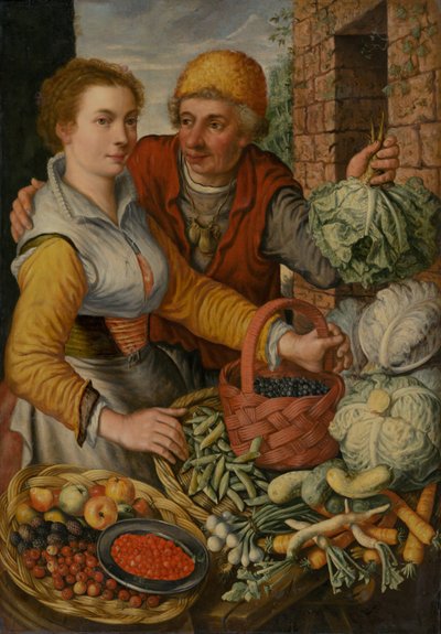 Los vendedores de frutas y verduras, c. 1570 de Joachim Beuckelaer