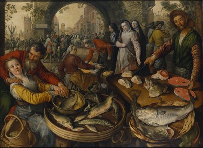 Mercado de pescado con Ecce Homo, 1570 de Joachim Beuckelaer