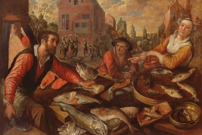 La lonja (óleo sobre lienzo) de Joachim Beuckelaer or Bueckelaer