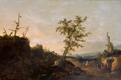 Viajeros en un paisaje (óleo sobre lienzo) de Joachim Govertsz Camphuysen