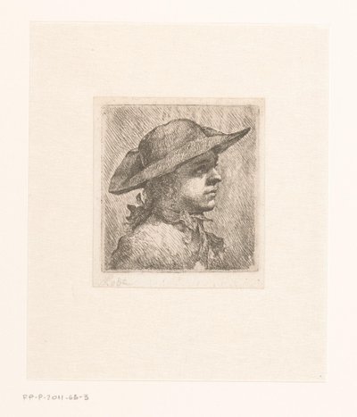 retrato, de, un, joven, con, un, sombrero de Joachim Martin Falbe (attributed to)