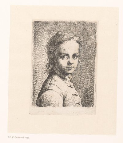 Retrato de un niño desconocido de Joachim Martin Falbe (attributed to)