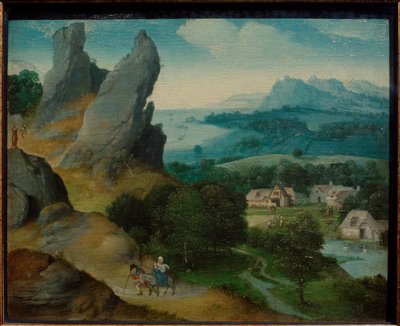 Paisaje con la huida a Egipto de Joachim Patinir