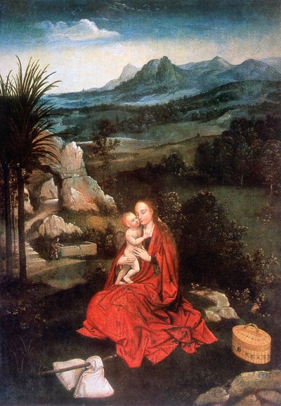 El descanso en la huida a Egipto (detalle), c1500-1524 de Joachim Patinir