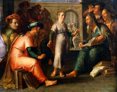 Cristo entre los Doctores de Joachim Wtewael or Utewael