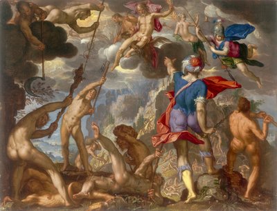 La Batalla entre los Dioses y los Gigantes, c.1608 de Joachim Wtewael or Utewael