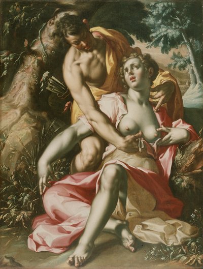 Céfalo y Procris (La muerte de Procris), c.1595-1600 (óleo sobre lienzo) de Joachim Wtewael or Utewael or Wyewael
