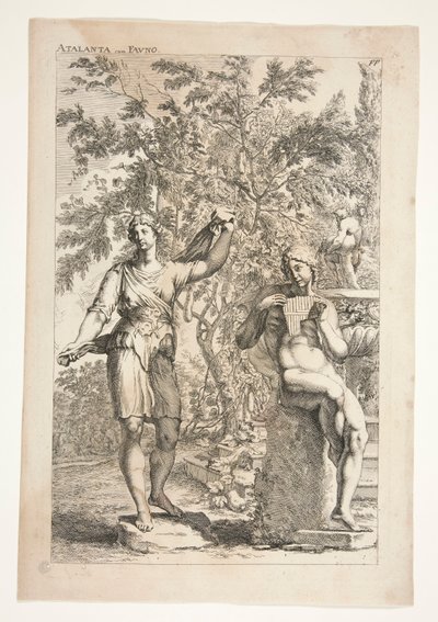 Atalanta y un fauno, de esculturas antiguas admiradas de Joachim von Sandrart