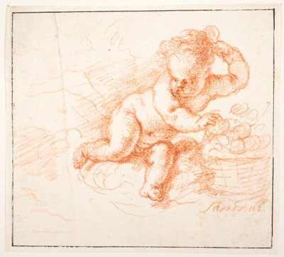 Putti recogiendo frutas de Joachim von Sandrart